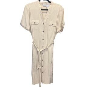 White stag button down dress cotton spandex